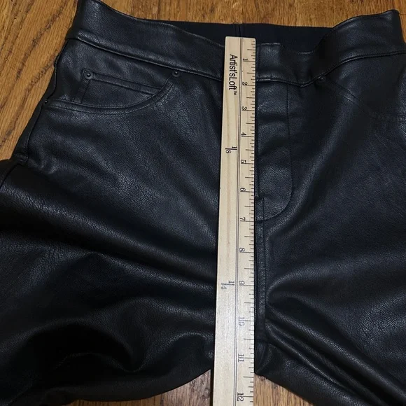 SPANX high rise Black Faux Leather Skinny Pants - Picture 5 of 6